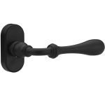 Roline Κ370 Πόμολο Εξώπορτας Ζεύγος Φιξ για PVC με Ροζέτα από Ορείχαλκο Μαύρο Ματ 32x62x114mm