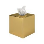 Θήκη Χαρτομάντηλων Κύβος - Gold, Pam & Co, W13 x D13 x H13 (cm), 124-024