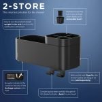 Tiger 2-Store Επιτοίχιο Ράφι με Θήκες και Κρεμάστρες 25 cm Black 800374 - Image 10