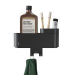 Tiger 2-Store Επιτοίχιο Ράφι με Θήκες και Κρεμάστρες 25 cm Black 800374 - Image 4