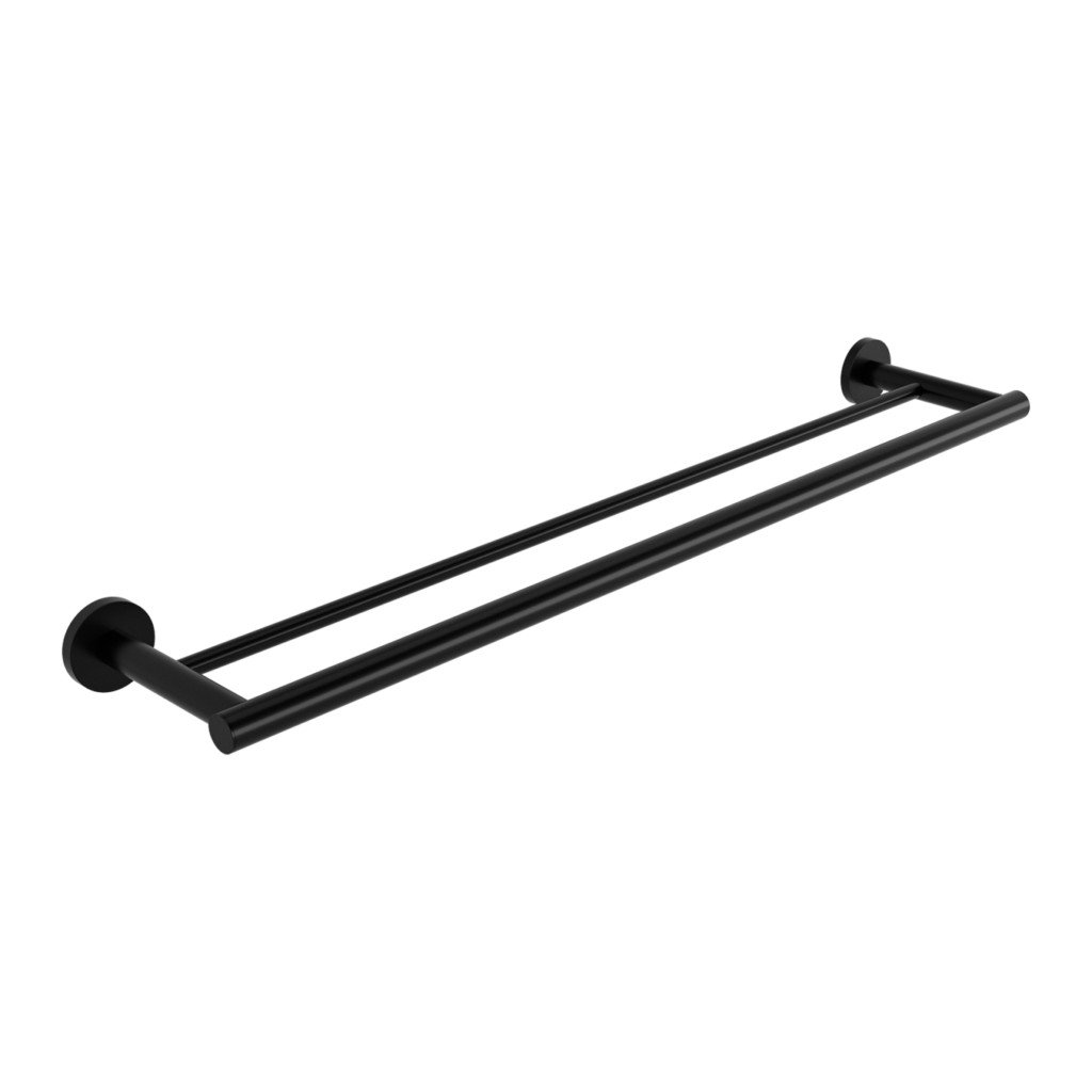 02_omicron_double_towel_rail_black-1024x1024 302.21.05 Διπλή Πετσετοθήκη Omicron - Black Mat 600x120x44 by Verdi - Image 1