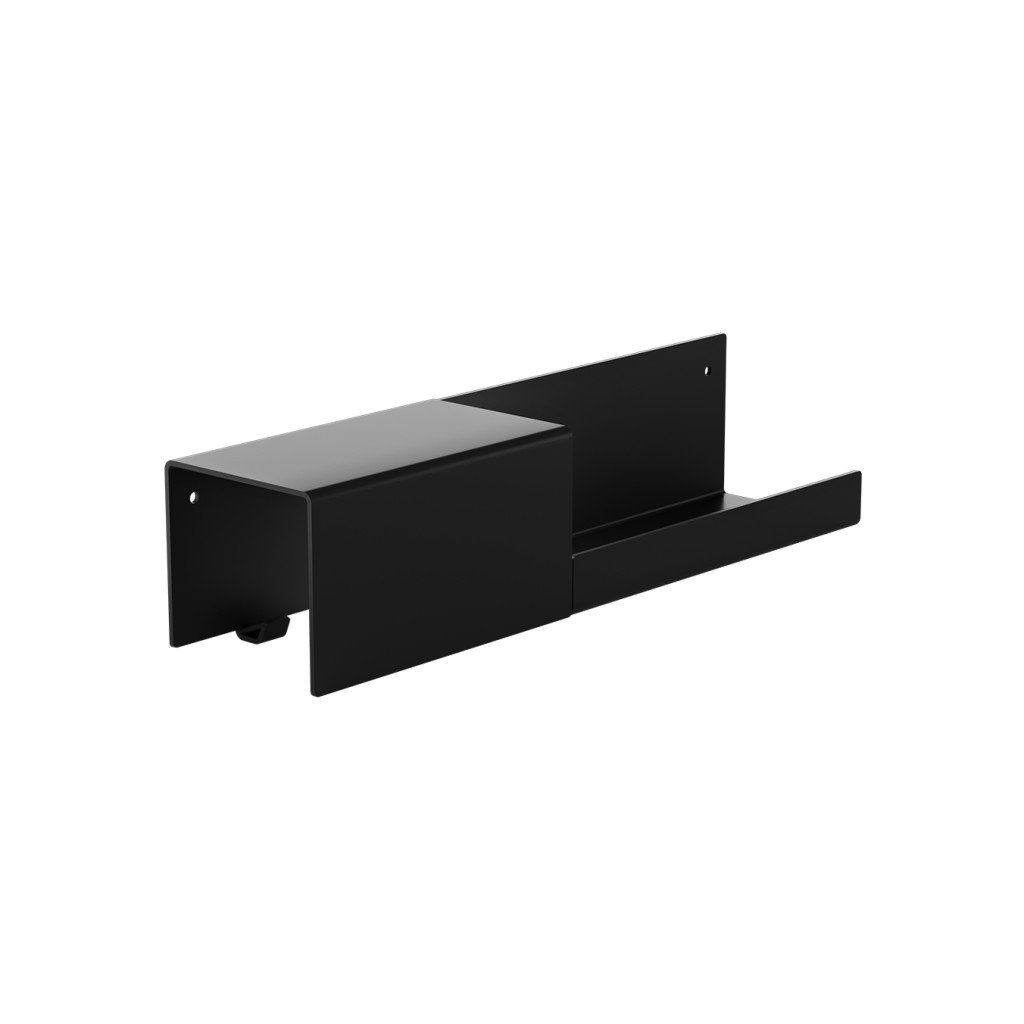 03_double_robe_hook_with_shelf-1024x1024 723.03.05 Άγκιστρο Διπλό Με Ράφι Strantza – Black Mat 400x93x93 by Verdi - Image 1