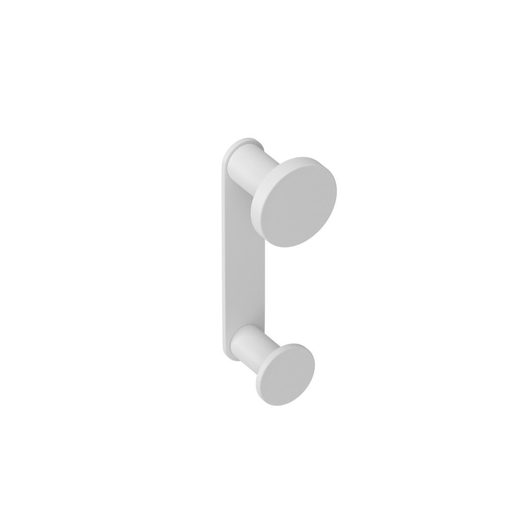 05_lamda_double_robe_hook_white_mat-1024x1024 301.12.01 Διπλό Άγκιστρο Lamda - White Mat 38x45x110 by Verdi - Image 1