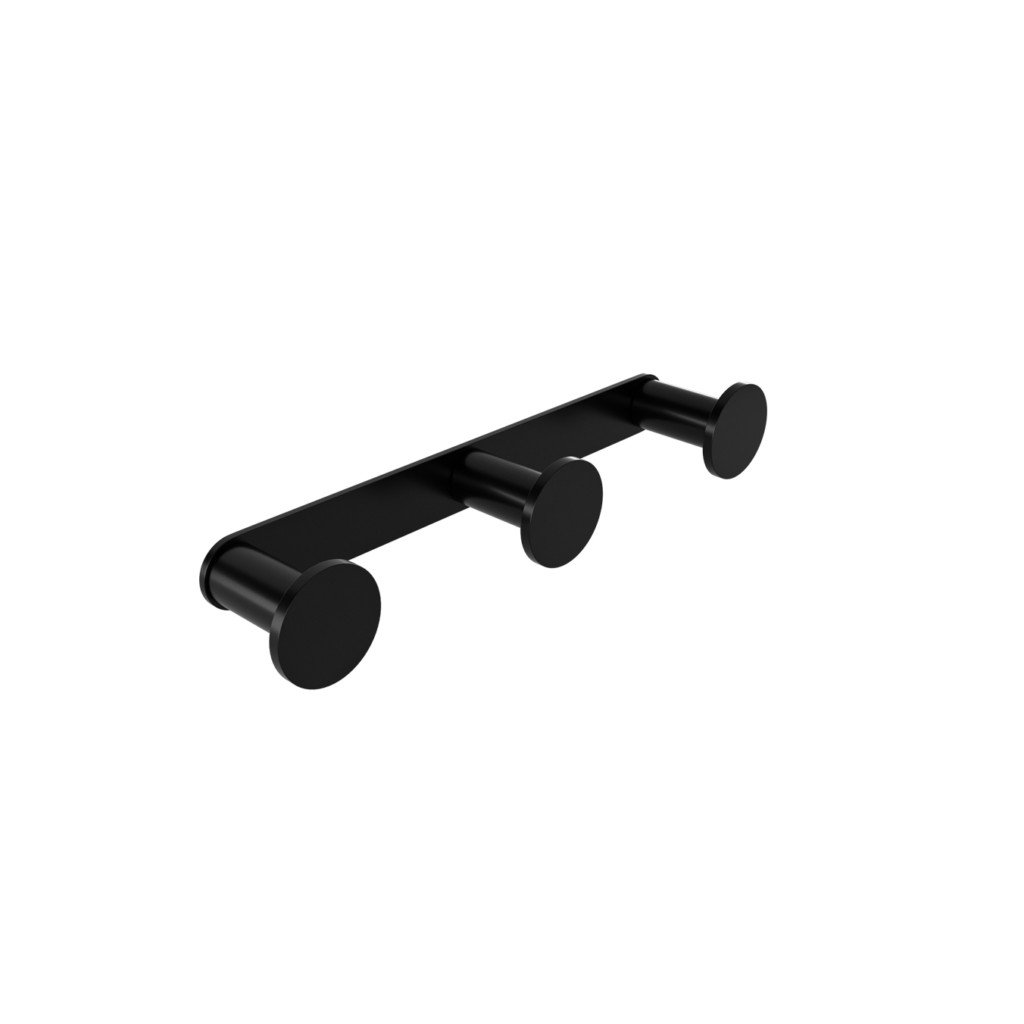10_omicron_triple_robe_hook_black-1024x1024 302.32.05 Τριπλό Άγκιστρο Omicron - Black Mat 165x35x28 by Verdi - Image 1