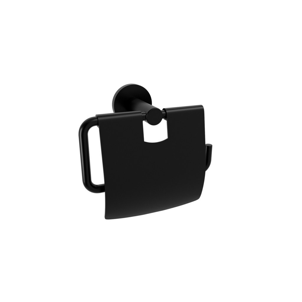 12_sigma_toilet_roll_with_lid_black-1024x1024 303.14.05 Χαρτοθήκη με κάλυμμα Sigma - Black Mat 140x75x125 by Verdi - Image 1