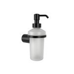 301.00.05 Dispenser Υγρού Σαπουνιού Lamda - Black Mat 75x105x180 - 250ml by Verdi