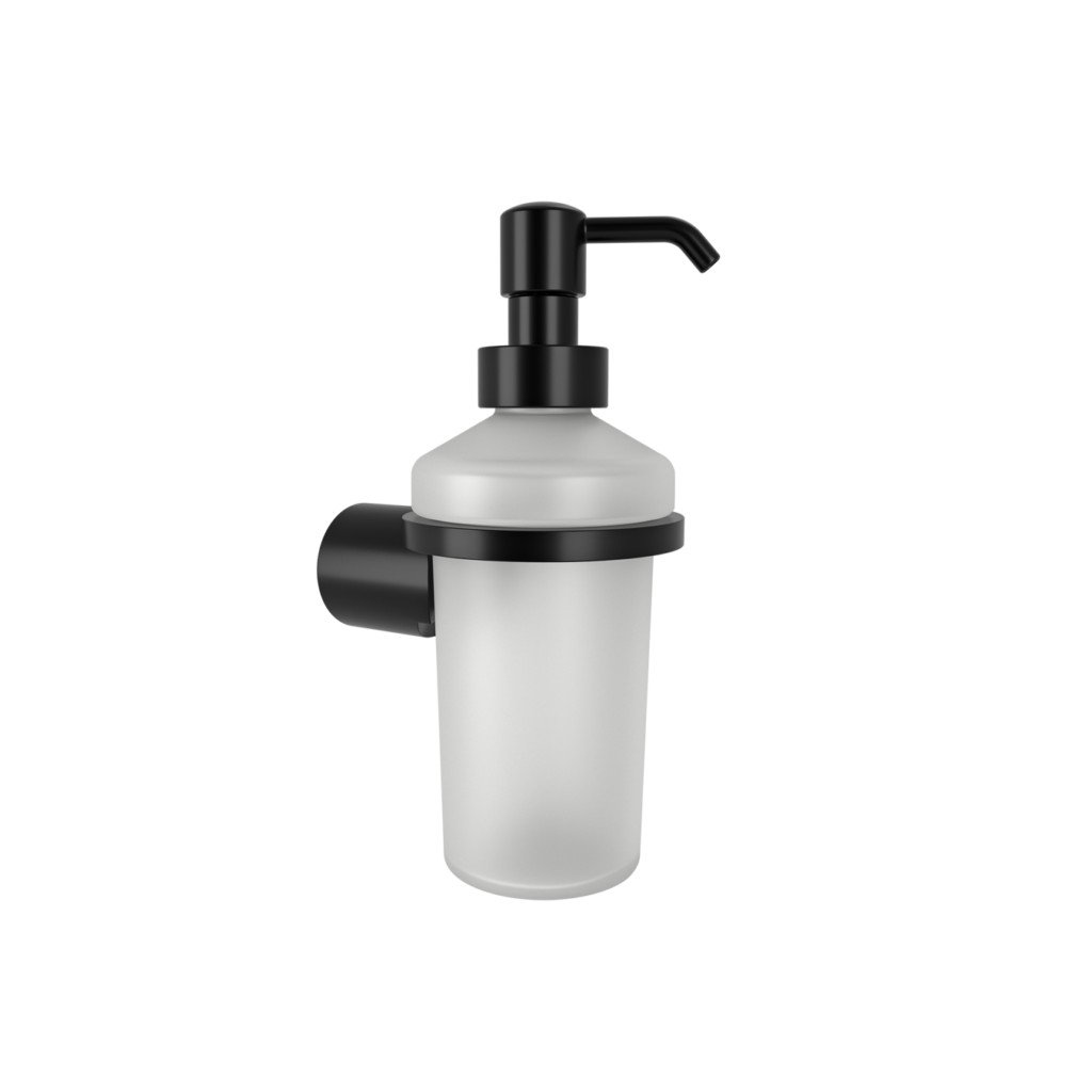 13_lamda_soap_dispenser_black-1024x1024 301.00.05 Dispenser Υγρού Σαπουνιού Lamda - Black Mat 75x105x180 - 250ml by Verdi - Image 1