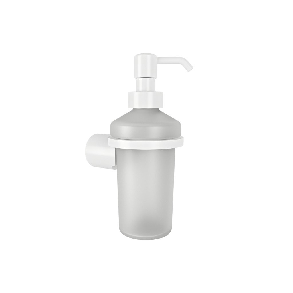 13_lamda_soap_dispenser_white-1024x1024 301.00.01 Dispenser Υγρού Σαπουνιού Lamda - White Mat 75x105x180 - 250ml by Verdi - Image 1