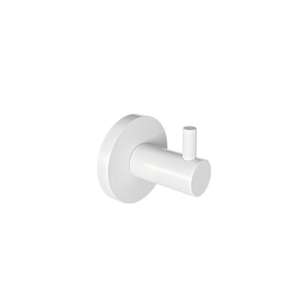 16_sigma_single_robe_hook_white-1024x1024 303.02.01 Άγκιστρο Sigma - White Mat 44x42x44 by Verdi - Image 1