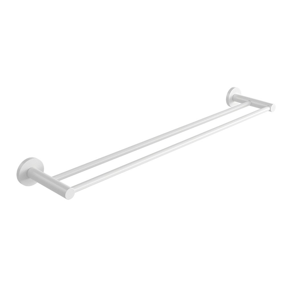 23_sigma_double_towel_rail_white-1024x1024 303.31.01 Διπλή Πετσετοθήκη Sigma - White Mat 400x105x44 by Verdi - Image 1