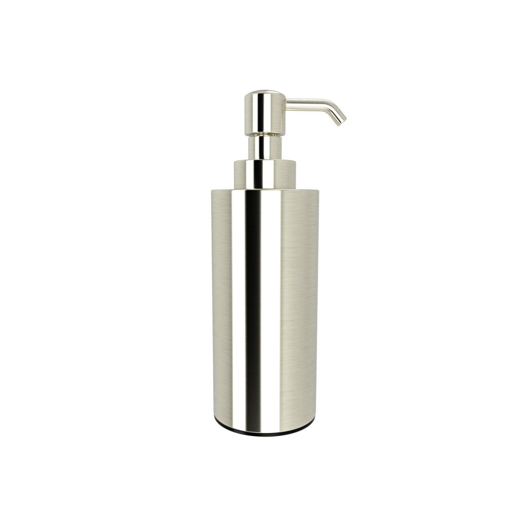Table_top_dispenser_nickel_brushed-1024x1024 301.20.78 Μεταλλικό Dispenser Πάγκου Lamda - Nickel Mat 60x60x190 - 220ml by Verdi - Image 1