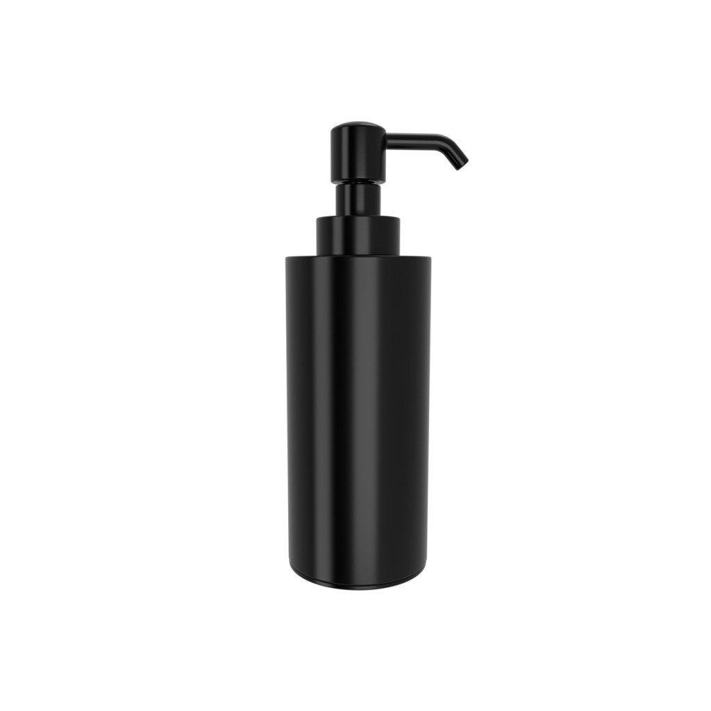 Table_top_dispenser_solid_black-1024x1024 301.20.05 Μεταλλικό Dispenser Πάγκου Lamda - Black Mat 60x60x190 - 220ml by Verdi - Image 1