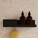 723.03.05 Άγκιστρο Διπλό Με Ράφι Strantza – Black Mat 400x93x93 by Verdi - Image 2