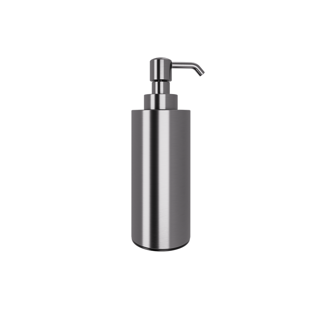 02_lamda_soap_dispenser_solid_table_gunmetal_BR-1024x1024 301.20.40 Μεταλλικό Dispenser Πάγκου Lamda - Gun Metal Mat 60x60x190 - 220ml by Verdi - Image 1