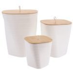 Σετ 3 καλάθια μπάνιου pp 3 μεγέθη 30χ24χ24 cm Eurocasa