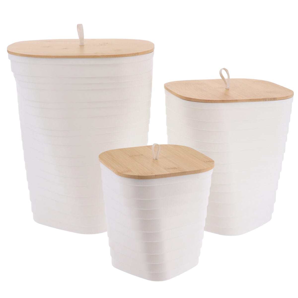 6554100 Σετ 3 καλάθια μπάνιου pp 3 μεγέθη 30χ24χ24 cm Eurocasa - Image 1