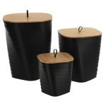 Σετ 3 καλάθια μπάνιου pp με bamboo 3 μεγέθη 30χ24χ24 cm Eurocasa