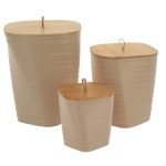 Σετ 3 καλάθια μπάνιου pp  με bamboo 3 μεγέθη 30χ24χ234 cm Eurocasa