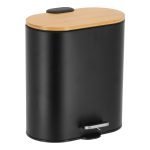 Καλάθι μπάνιου οβάλ με κάλυμμα bamboo soft close 20,5x25,5x28,5 Eurocasa