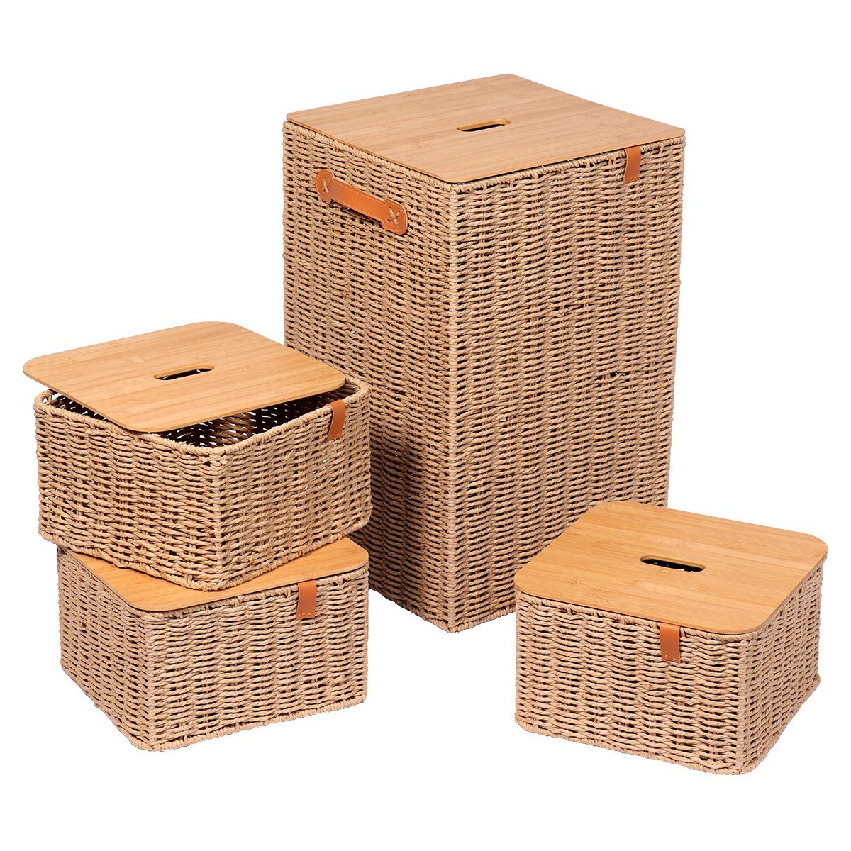 84218104 Σετ 4 τεμάχια απλύτων bamboo 53x33x33 cm Eurocasa - Image 1