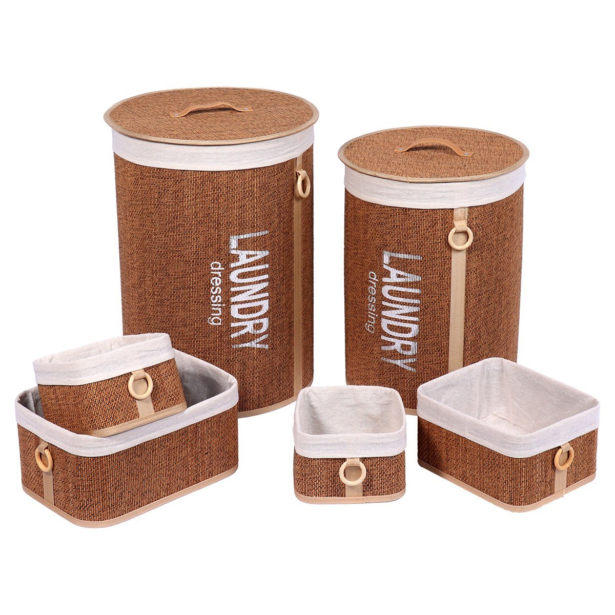 84224100 Σετ 6 τεμάχια bamboo φυσικό 42χ42χ58 cm Eurocasa - Image 1