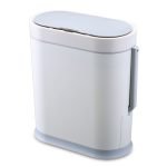 Αδιάβροχος Κάδος Πλαστικός SLIM LINE 8L Λευκό με Σένσορα & ενσωματωμένο Πιγκάλ