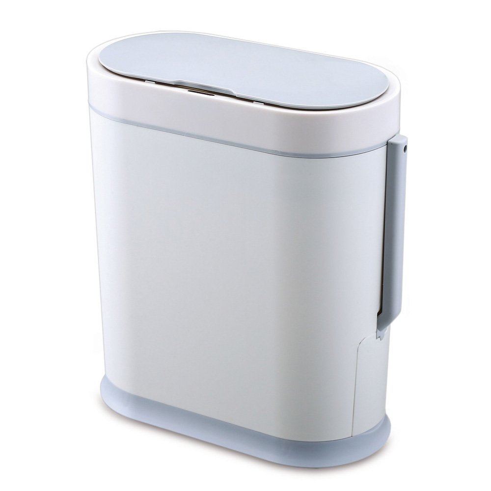 KPS8L-G2 λευκο Αδιάβροχος Κάδος Πλαστικός SLIM LINE 8L Λευκό με Σένσορα & ενσωματωμένο Πιγκάλ - Image 1