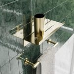 302.01.42 Μονή Πετσετοθήκη Omicron 60cm - Light Gold Mat 600x75x44 by Verdi