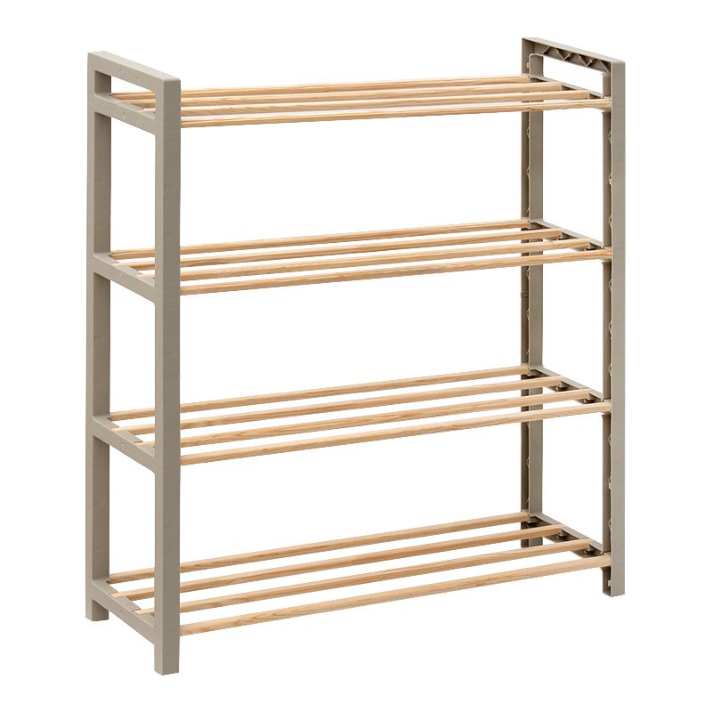 FIX-2041-1-1 Παπουτσοθήκη ξύλινη - πλαστική χρώμα φυσικό - μπεζ 66x20x68εκ. - Image 1