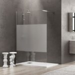 Σταθερό διαχωριστικό ντουζιέρας με σεριγραφάτο κρύσταλλο FREE 1 Cromo KARAG 80x185cm