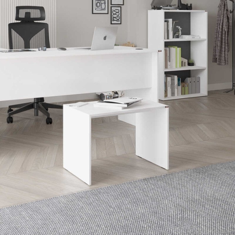 GP009-02562-1 Τραπεζάκι σαλονιού - γραφείου Rio Megapap χρώμα λευκό 60x40x43εκ. - Image 1