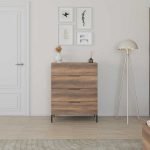 Συρταριέρα Oryana Megapap χρώμα καρυδί 80x44x104εκ.