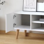 Έπιπλο τηλεόρασης Porto Megapap από μελαμίνη χρώμα λευκό 90x32x42εκ.