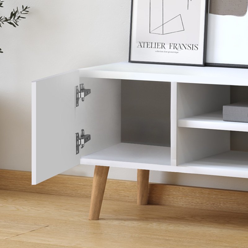 GP022-00242-1 Έπιπλο τηλεόρασης Porto Megapap από μελαμίνη χρώμα λευκό 90x32x42εκ. - Image 1