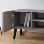 Έπιπλο τηλεόρασης Porto Megapap χρώμα γκρι ρετρό 90x32x42εκ.