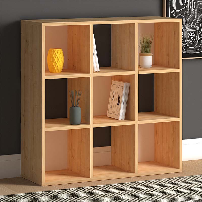 GP022-00353-1 Βιβλιοθήκη Cube Megapap από μελαμίνη χρώμα oak 90x30x90εκ. - Image 1