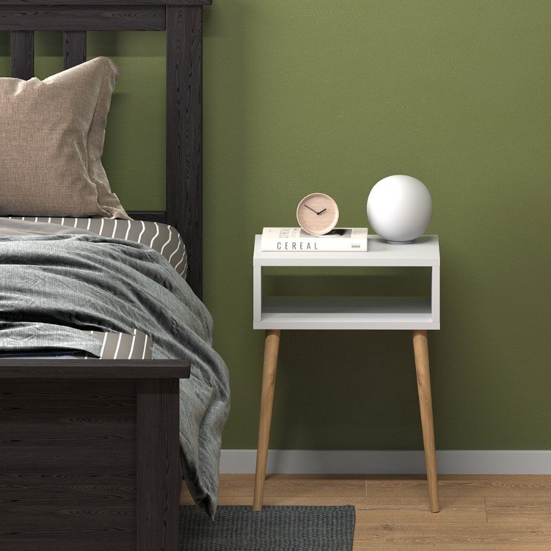 GP022-00891-1 Κομοδίνο Fiona Megapap χρώμα λευκό 45x30x58εκ. - Image 1