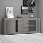 Μπουφές Ocean Megapap χρώμα γκρι σκυροδέματος 210x45x86εκ.