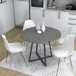 Τραπέζι Rubes Megapap χρώμα γκρι σκυροδέματος 100x100x78εκ.