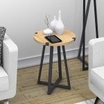 Βοηθητικό τραπεζάκι Pedro Megapap χρώμα φυσικό οξιάς - ανθρακί 44x44x58εκ.