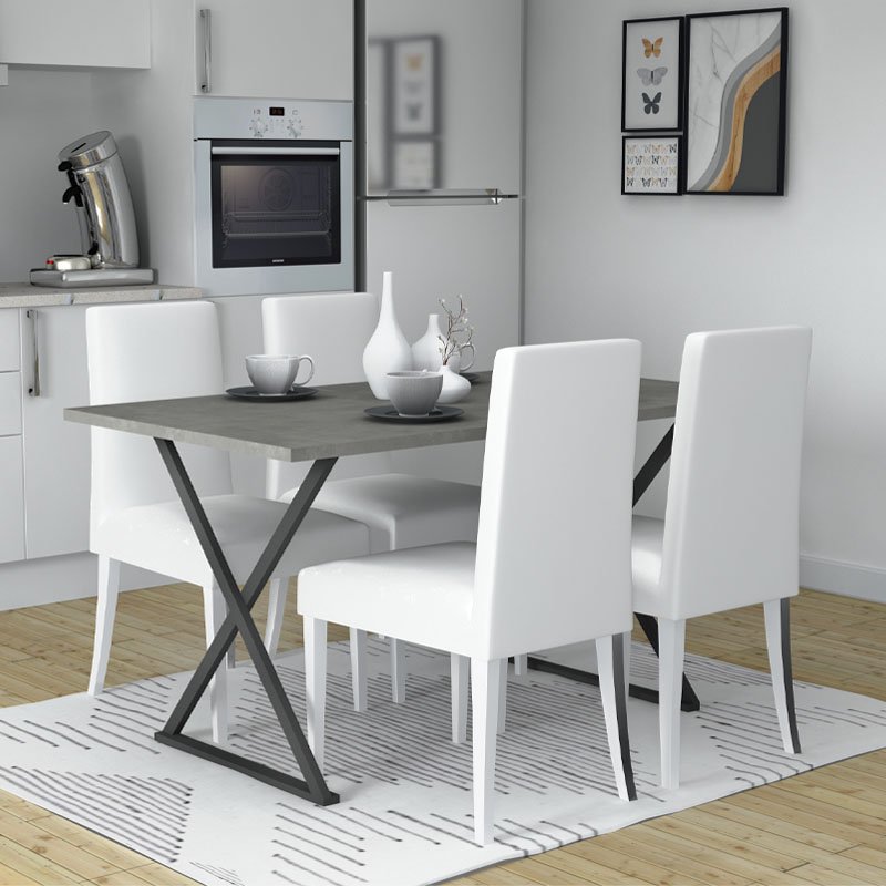 GP028-00702-1 Τραπέζι Bette Megapap χρώμα γκρι σκυροδέματος 140x80x76εκ. - Image 1