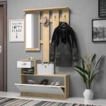 Έπιπλο εισόδου Raynold Megapap χρώμα φυσικό οξιάς - λευκό 100x30x180εκ.