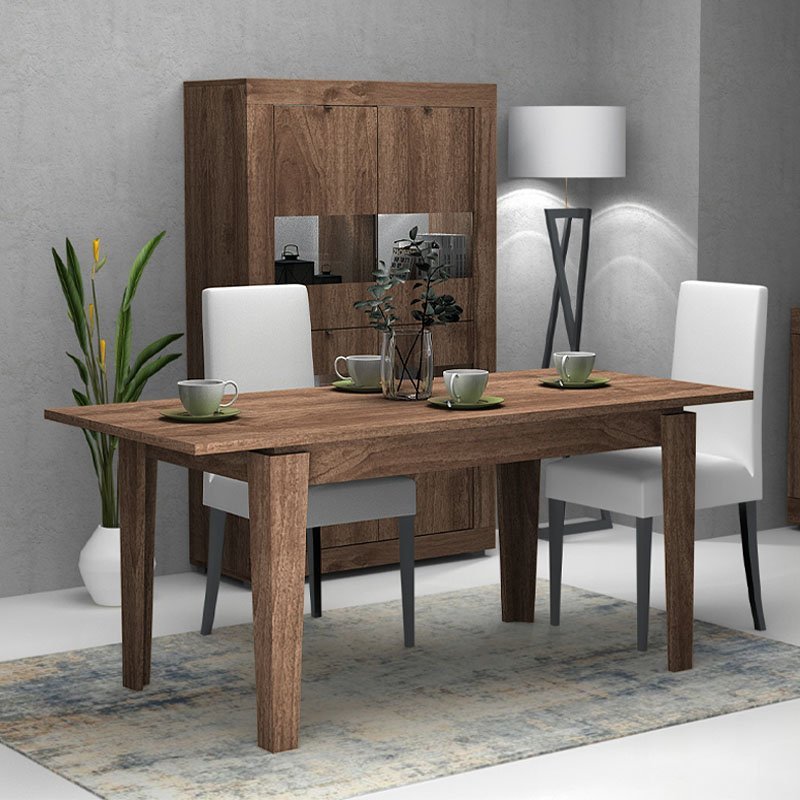 GP028-00911-1 Τραπέζι Helmut Megapap επεκτεινόμενο χρώμα καρυδί 160/200x90x76εκ. - Image 1