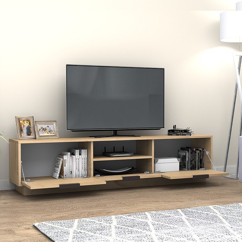 GP028-01042-1 Έπιπλο τηλεόρασης Mensa Megapap χρώμα φυσικό οξιάς 180x35x43cm. - Image 1