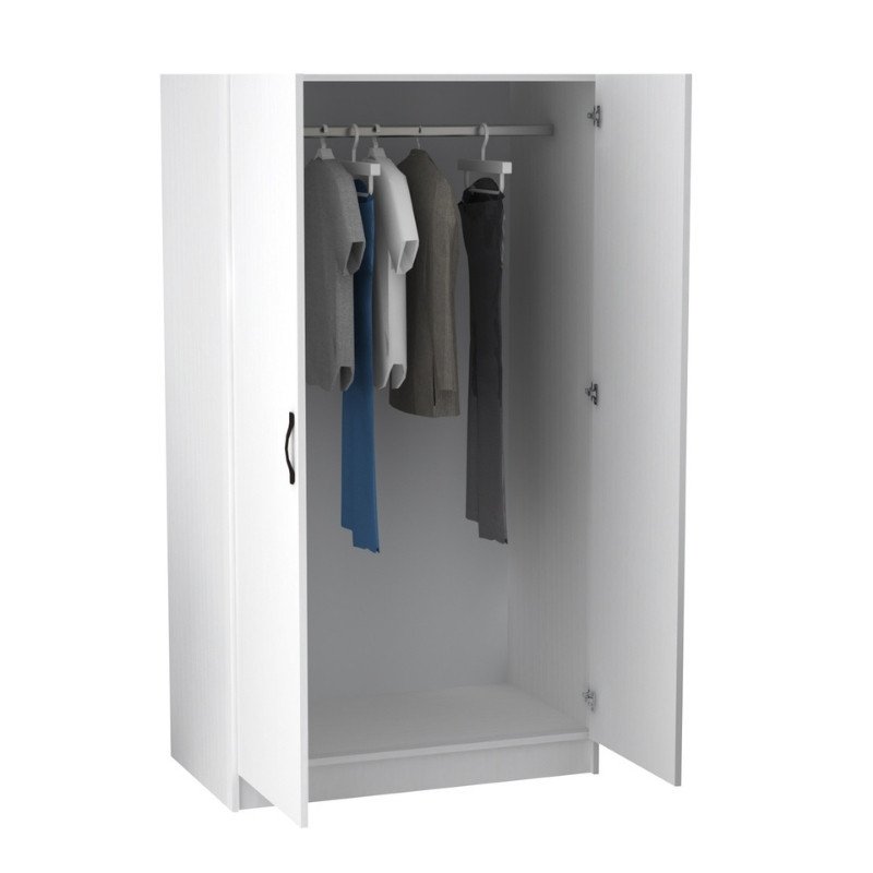 GP028-01221-1 Ντουλάπα ρούχων Victoria Megapap δίφυλλη χρώμα λευκό 100x60x181εκ. - Image 1