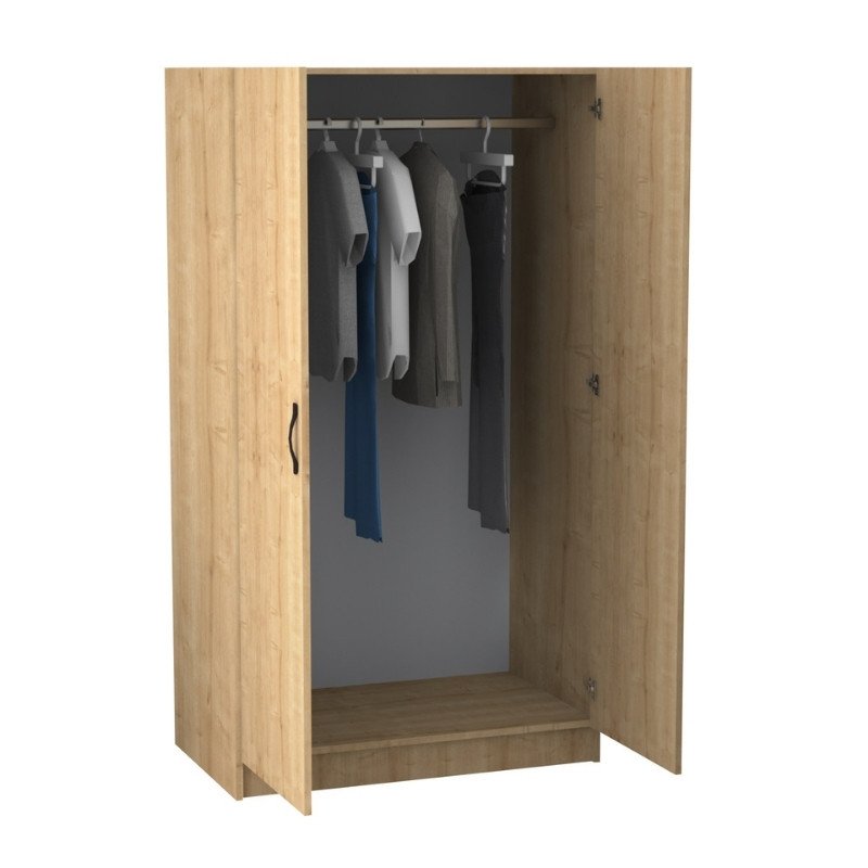 GP028-01222-1 Ντουλάπα ρούχων Victoria Megapap δίφυλλη χρώμα φυσικό οξιάς 100x60x181εκ. - Image 1