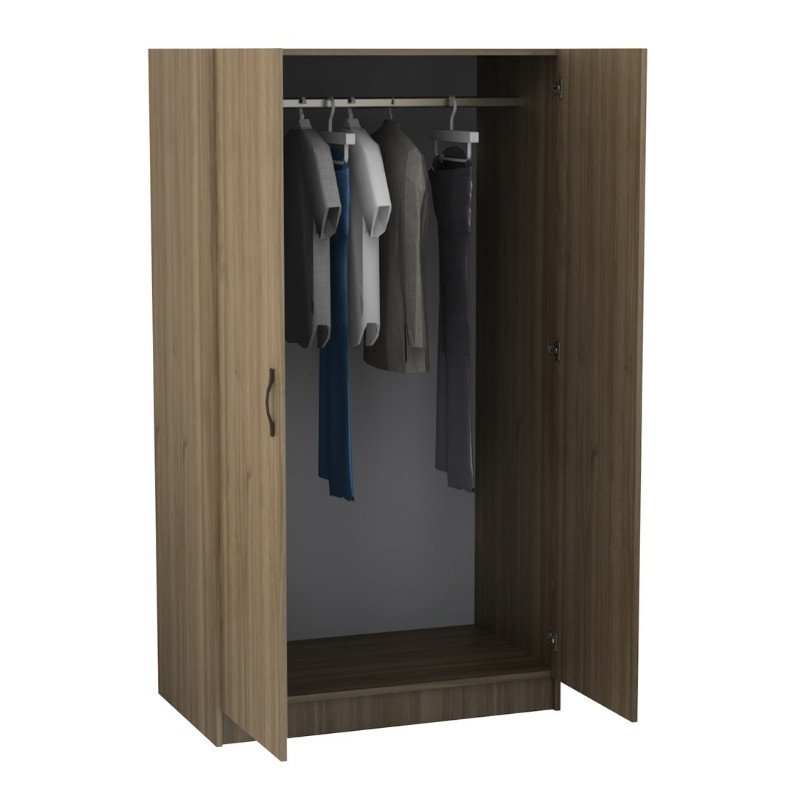 GP028-01223-1 Ντουλάπα ρούχων Victoria Megapap δίφυλλη χρώμα καρυδί 100x60x181εκ. - Image 1