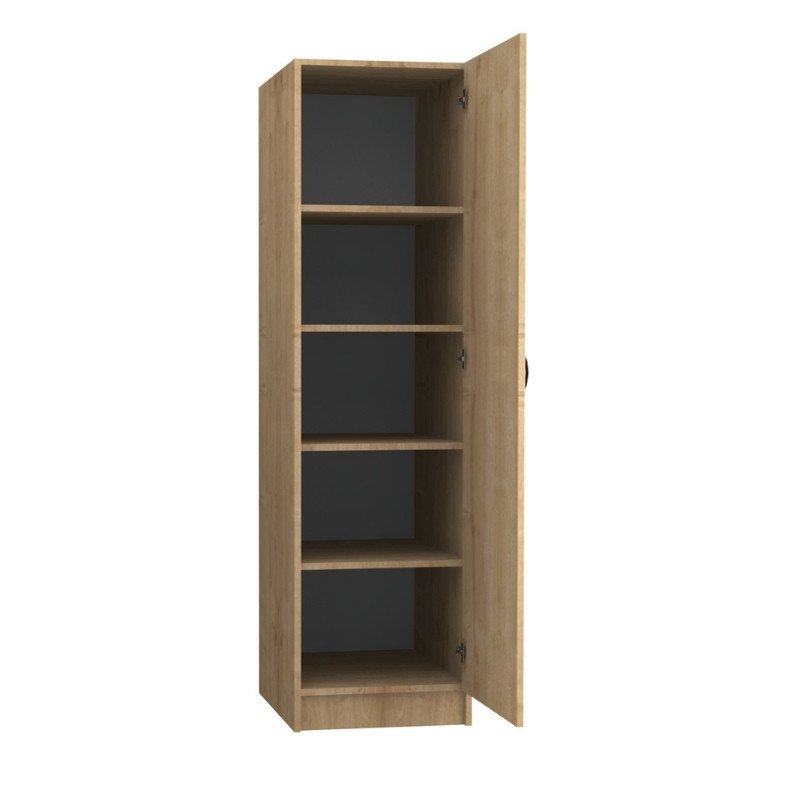 GP028-01242-1 Ντουλάπα ρούχων Victoria Megapap μονόφυλλη χρώμα φυσικό οξιάς 50x60x181εκ. - Image 1