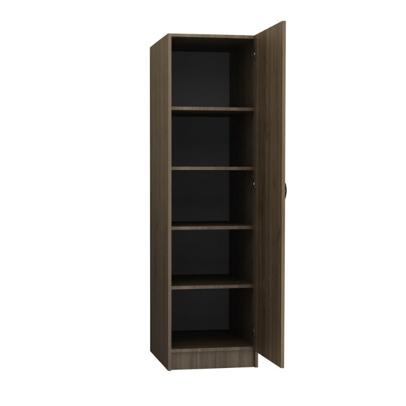 GP028-01243-1 Ντουλάπα ρούχων Victoria Megapap μονόφυλλη χρώμα καρυδί 50x60x181εκ. - Image 1