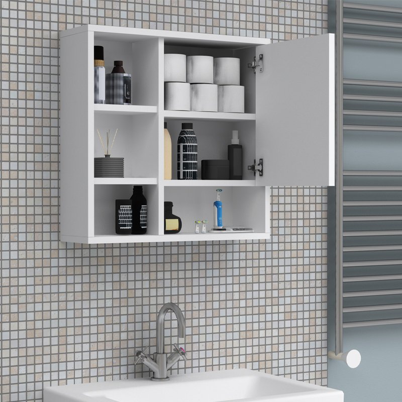 GP028-01281-1 Καθρέπτης μπάνιου Demo Μegapap χρώμα λευκό 60x17,5x60εκ. - Image 1